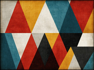 Poster - Abstract Geometric Triangle Pattern - Retro Textured Design