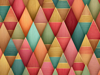 Poster - Abstract Geometric Triangle Pattern, Vibrant Pastel Colors