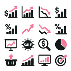 Poster - Collection of Business Growth and Financial Icons