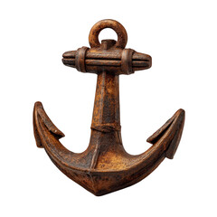 Poster - Rusty nautical anchor isolated on transparent
