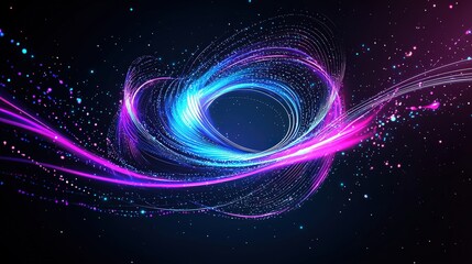 Aufkleber - Abstract AI model in the shape of a quantum loop with clean geometric clipart lines