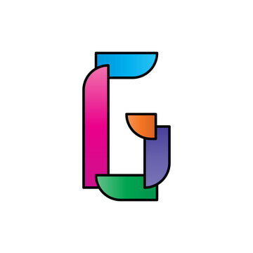 colorful letter G logo vector illustration