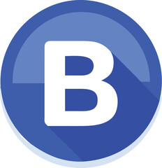 Poster - Vector art of a vibrant blue circle showcases a bold white letter b, ideal for branding or logos