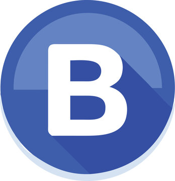 Vector art of a vibrant blue circle showcases a bold white letter b, ideal for branding or logos