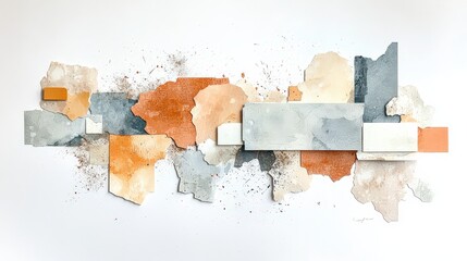 Poster - Rustic handmade collage with tactile paper, layered details, and visible adhesive in studio lighting