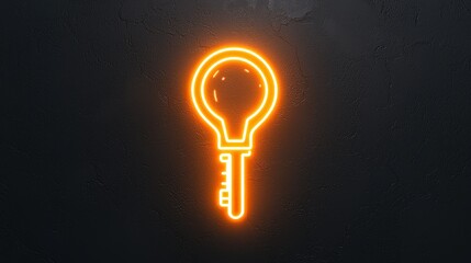 Poster - Simple art of a glowing key turning in a lock, representing a breakthrough idea or opportunity