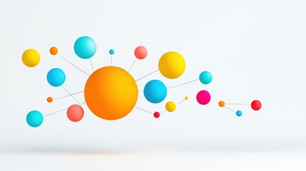 Poster - Simple group of dots with one leading forward in motion, visual metaphor for decisive, clear leadership