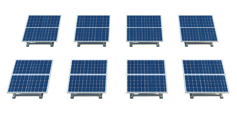 Solar Panels Array on on White Background png