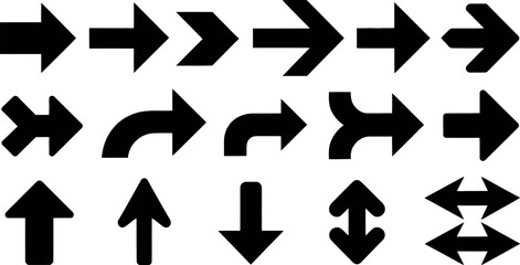 Poster - Arrow vector set black arrows direction sign isolated arrow icon graphic design arrow symbols arrow collection