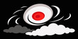 © Jibon - Vector illustration of an angel with wings as a music sound audio technology icon in a red circle design