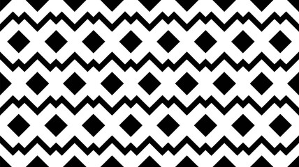 Poster - Black and white geometric pattern seamless vector design for textile wallpaper background surface and decoration