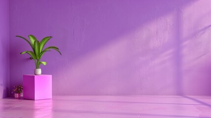 Aufkleber - Bright purple smooth wall and floor studio setup, ideal for placing product images or advertisement