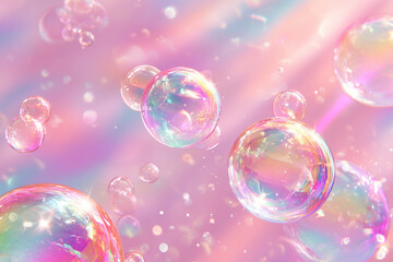 Poster - Shining fantastic colorful bubble background