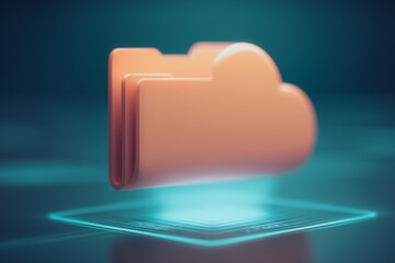 Fototapete - Cloud Data Security: An illuminating visualization of cloud storage, showcasing the essence of secure digital data management in a world where information reigns.