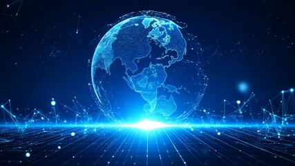 Fototapete - Global Network Digital Globe Visualisation