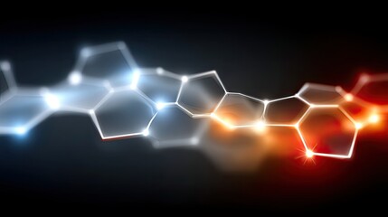 Poster - Abstract Glowing Hexagon Network Connection