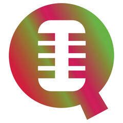 Poster - Letter q podcast logo music symbol vector template