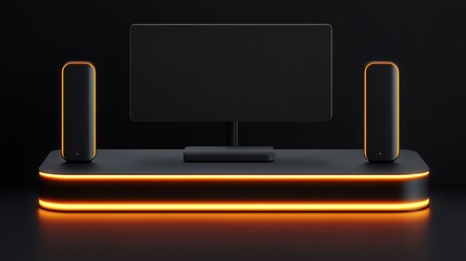 Leinwandbilder - Modern home entertainment system display.