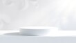 © Elegansa Studio - Minimalist White Cylinder Display Podium Against Soft, Natural Light