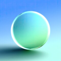 Poster - Abstract Teal and Green Gradient Sphere on Blue Background