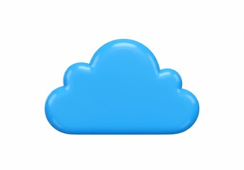 Poster - Isolated blue cloud icon with rounded edges on a clean white background