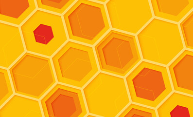 Poster - Geometric Hexagon Pattern Vector Background