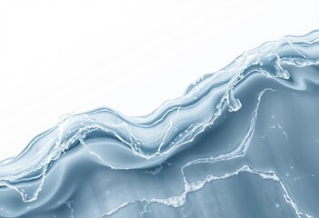 Poster - Abstract gray and white water wave background, perfect for modern banner design, light, simple