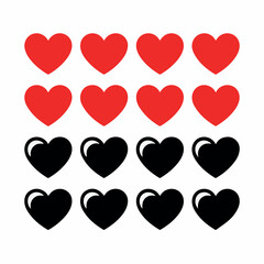 Wall Mural - Red and black hearts vector graphic for valentine's day love and romance themed designs and illustrations