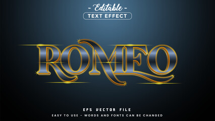 Poster - Romeo text style, editable text effect.