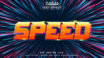 Poster - Speed text style theme editable text effect.