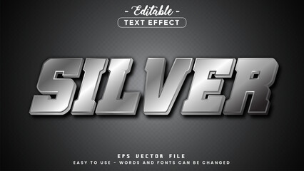 Poster - Silver text style, editable text effect.