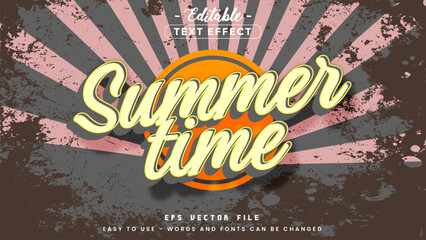 Poster - Vibrant summer time editable text effect.