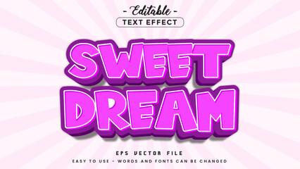Poster - Embossed sweet dream text, editable text effect.