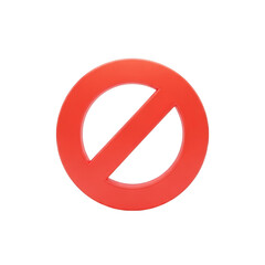 Poster - 3d red prohibition symbol isolated on transparent background
