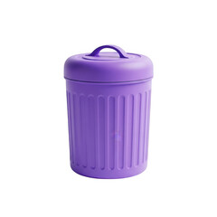 Poster - 3d purple trash can with lid isolated on transparent background