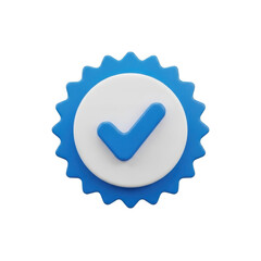 Poster - 3d verified badge with checkmark isolated on transparent background