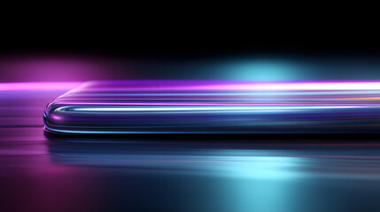 Poster - Futuristic Tech: A sleek and modern metallic device glows with vibrant, ethereal hues. Capturing the essence of innovation and connectivity, a testament to technological advancement.