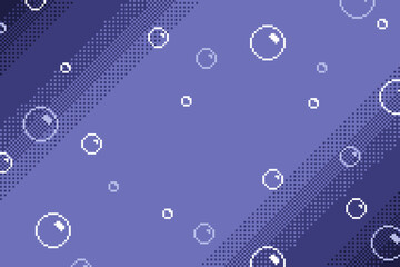 Poster - Dark Dithered Gradient Backgroundwith Fizzing Bubbles Particle, Pixel Art Style