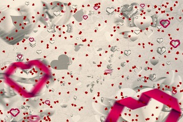Poster - Digitally generated love heart pattern