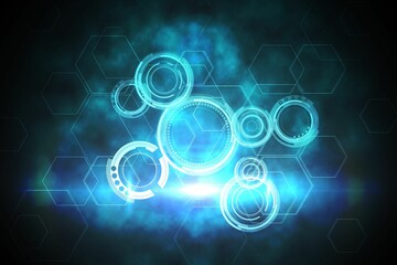 Poster - Blue and black technology dial design