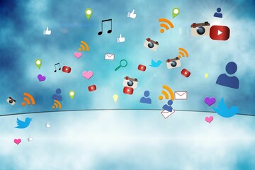 Poster - Floating application icons