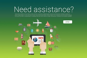 Poster - Need assistance text with icons