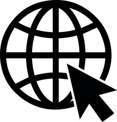 Fototapete - Globe web internet browser network connection worldwide online communication pointer vector graphic icon 