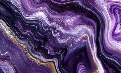Fototapete - Abstract purple marble background with fluid shapes and swirls.