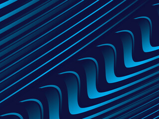 Aufkleber - Luxury Background with gradient wavy blue lines, with blue base color. Design templates for covers, certificates, websites, business cards, posters, banners, brochure layouts, wallpapers, etc.