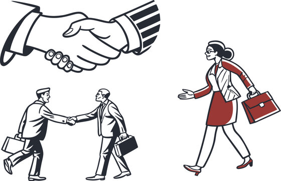 Handshake icons. Business agreement, friendly handshake icon. Partnership deal symbol for apps, UI, website, design element. Transparent PNG and vector.business, handshake, meeting, money, signs, 