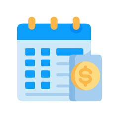 Poster - Calendar with Coin Symbol, Financial Planning and Deadline concept