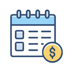 Poster - Calendar with Dollar Coin Icon for Payment Reminder Concept