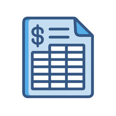 Poster - Illustration of a document with dollar sign and grid