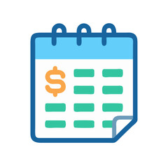Poster - Financial calendar graphic with a dollar sign, for payments